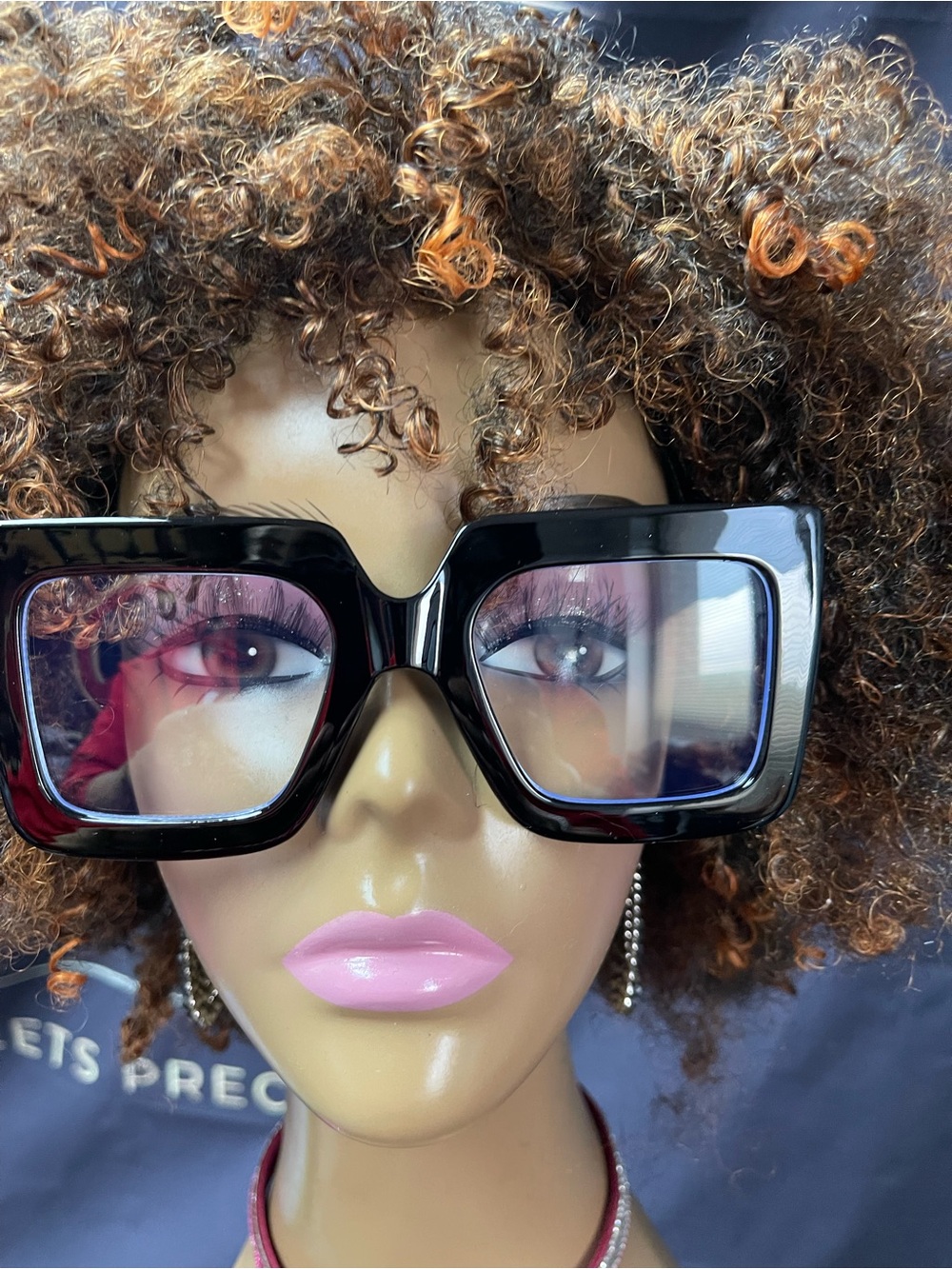 Black Oversized Square Women's Fashion Glasses
